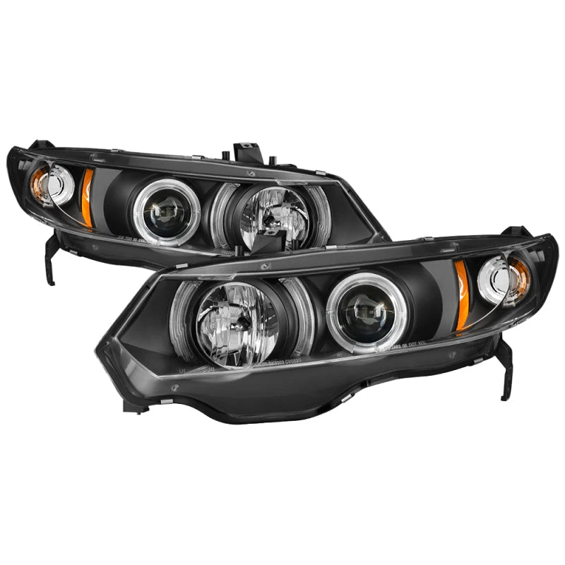 Spyder Honda Civic 06-08 2Dr Projector Headlights LED Halo Black High H1 Low H1 PRO-YD-HC06-2D-HL-BK 5 Spyder Honda Civic 06-08 2Dr Projector Headlights LED Halo Black High H1 Low H1 PRO-YD-HC06-2D-HL-BK - Image 3
