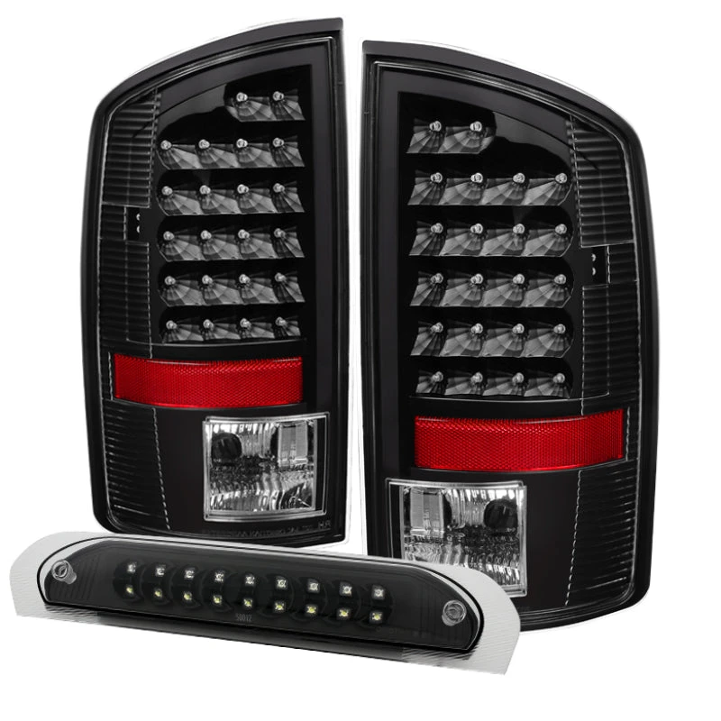 Spyder Xtune Dodge Ram 07-08 1500 LED Tail Lights W/ LED 3rd Brake Lamps- Black ALT-JH-DR07-LED-SET-BK 3 Spyder Xtune Dodge Ram 07-08 1500 LED Tail Lights W/ LED 3rd Brake Lamps- Black ALT-JH-DR07-LED-SET-BK