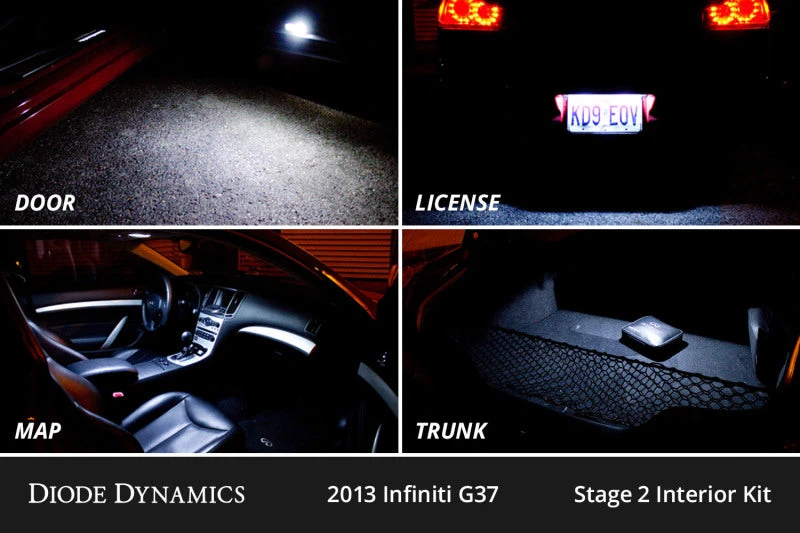 Diode Dynamics 07-15 Infiniti G37 Sedan Interior LED Kit Cool White Stage 2 6 Diode Dynamics 07-15 Infiniti G37 Sedan Interior LED Kit Cool White Stage 2 - Image 4