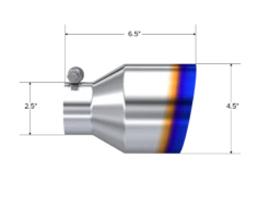MBRP Universal Burnt SS Tip 2.5in ID / 4.5in OD Out / 6.5in Length Angle Cut Single Wall -Esptruck Shop fa0676db2b11740a77bb61e11b1ddbacL